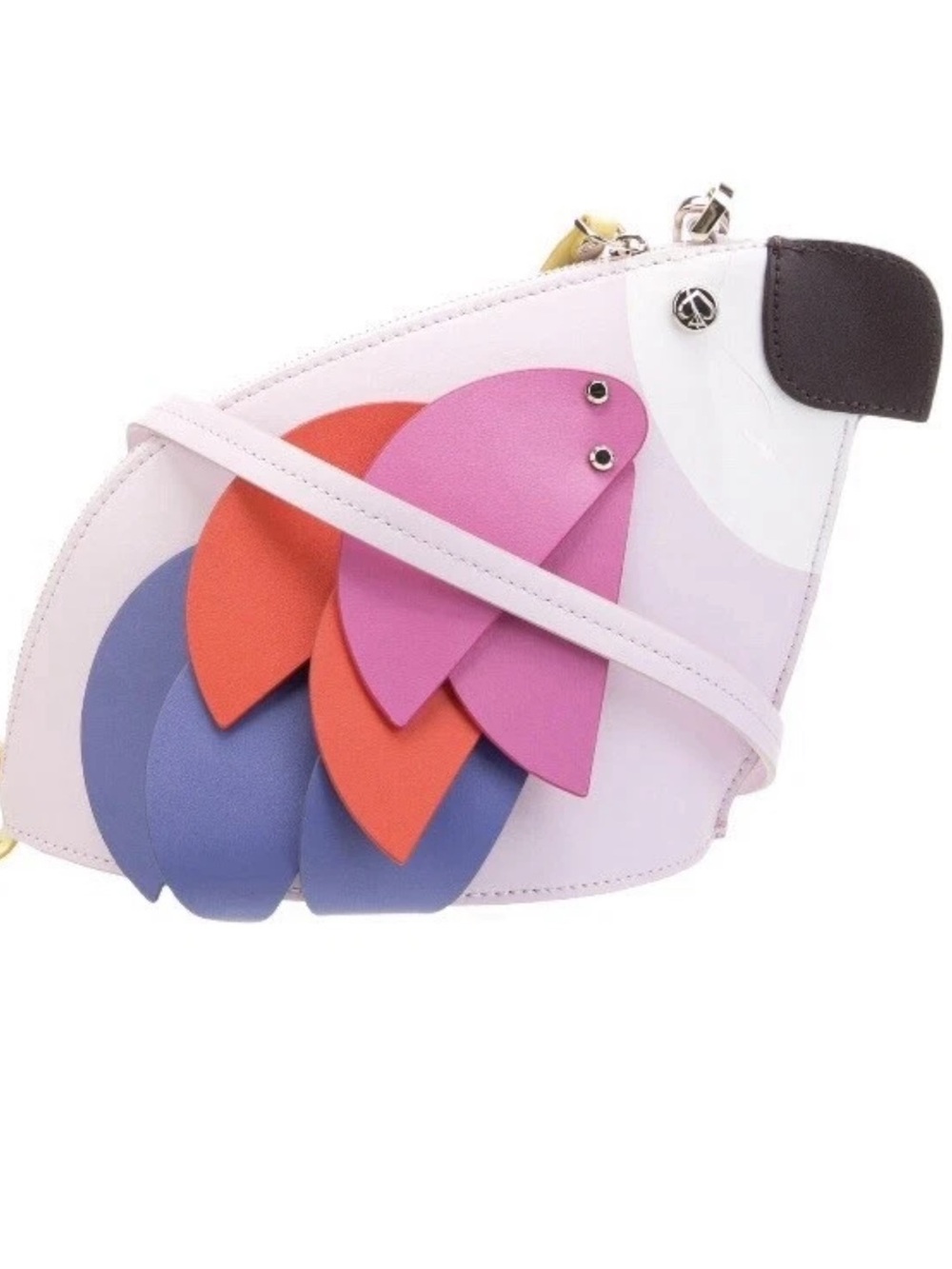 kate spade Pink Parrot Crossbody Bag with Red & Purple Feather Accents - Picture 10 of 11